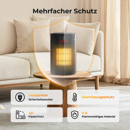 Heefoto 1500W ECO Heizlüfter Klein – Energiesparend & Leise