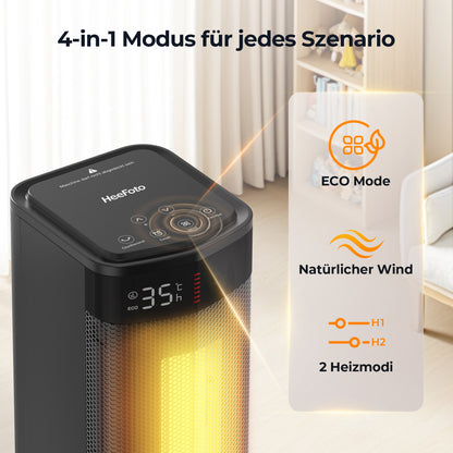 Heefoto ECO Heizlüfter 2000W – Energiesparend & Leise